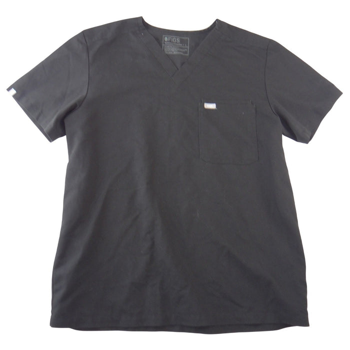 FIGS Technical Collection Black V Neck Short Sleeve Scrub Top Womens Large0