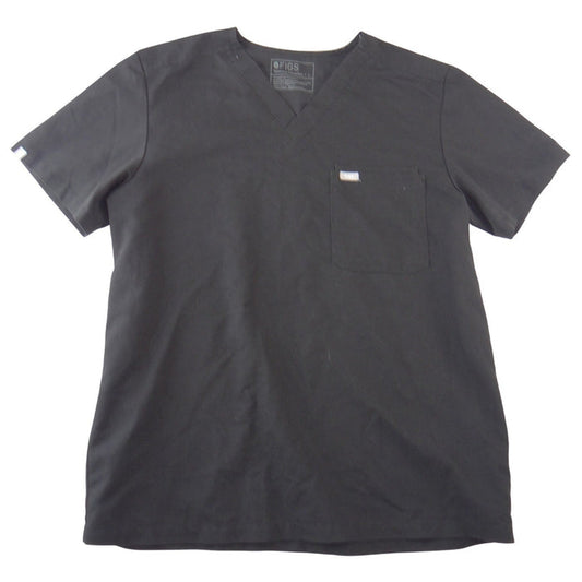 FIGS Technical Collection Black V Neck Short Sleeve Scrub Top Womens Large0