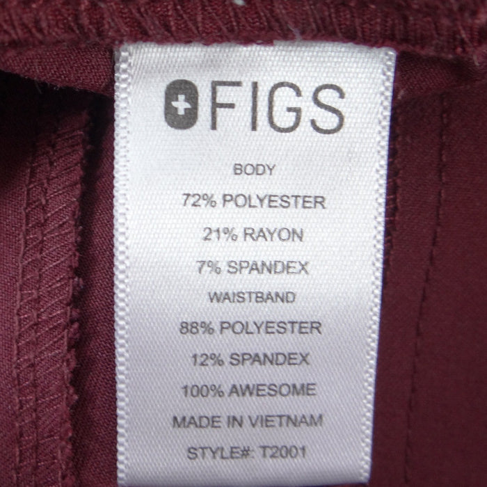 FIGS Technical Collection  Burgundy Cargo Scrub Pants Women XS Straight Leg2