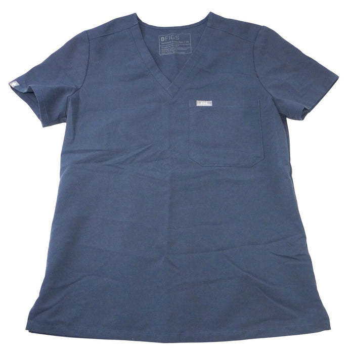 FIGS Technical Collection Navy Blue V Neck Scrub Top Womens XS Chest Pocket0