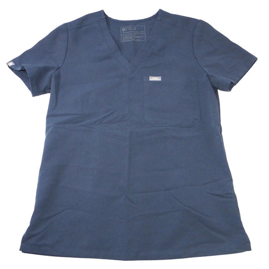 FIGS Technical Collection Navy Blue V Neck Scrub Top Womens XS Chest Pocket0