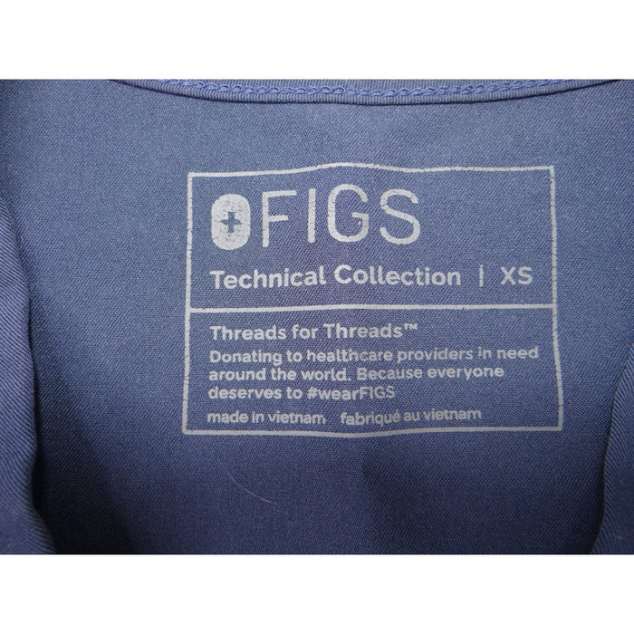 FIGS Technical Collection Navy Blue V Neck Scrub Top Womens XS Chest Pocket2