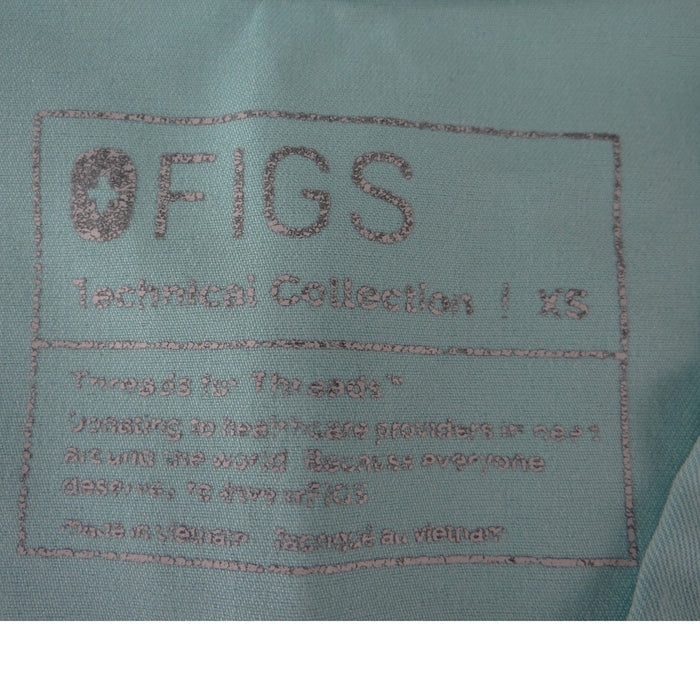 FIGS Technical Collection Women XS V Neck Scrub Top Seafoam Green Short Sleeve1