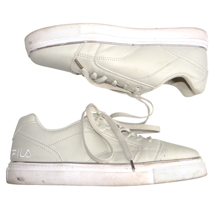 Fila Mens Low Top Sneakers Off White Silver Metallic Trim Size 9 EE0