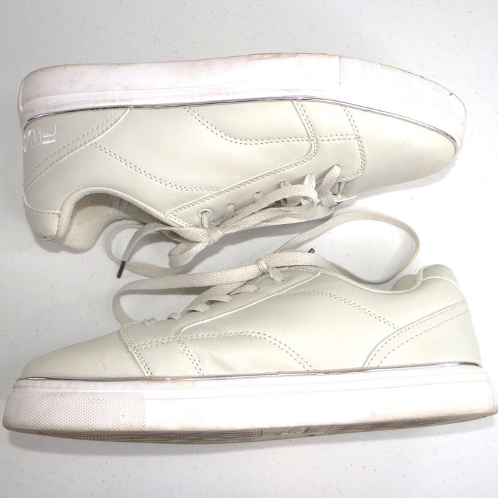Fila Mens Low Top Sneakers Off White Silver Metallic Trim Size 9 EE1