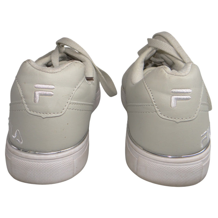Fila Mens Low Top Sneakers Off White Silver Metallic Trim Size 9 EE4