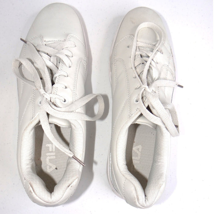 Fila Mens Low Top Sneakers Off White Silver Metallic Trim Size 9 EE5