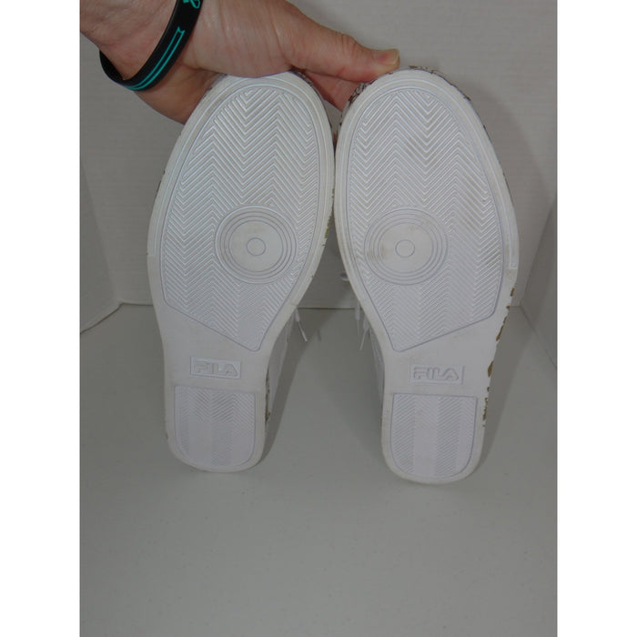 Fila Mens Vulc 13 Mid Plus White Gold Marble Sneakers 1CM00545 141 Mens 112