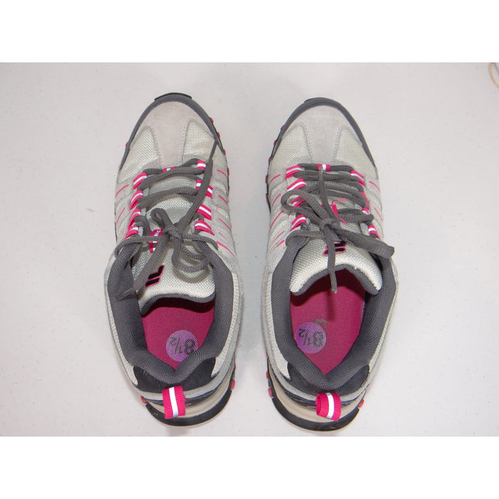 Fila Womens Grey Pink Leather Trail Running Shoes Sneakers 5JM00947 202 8.53