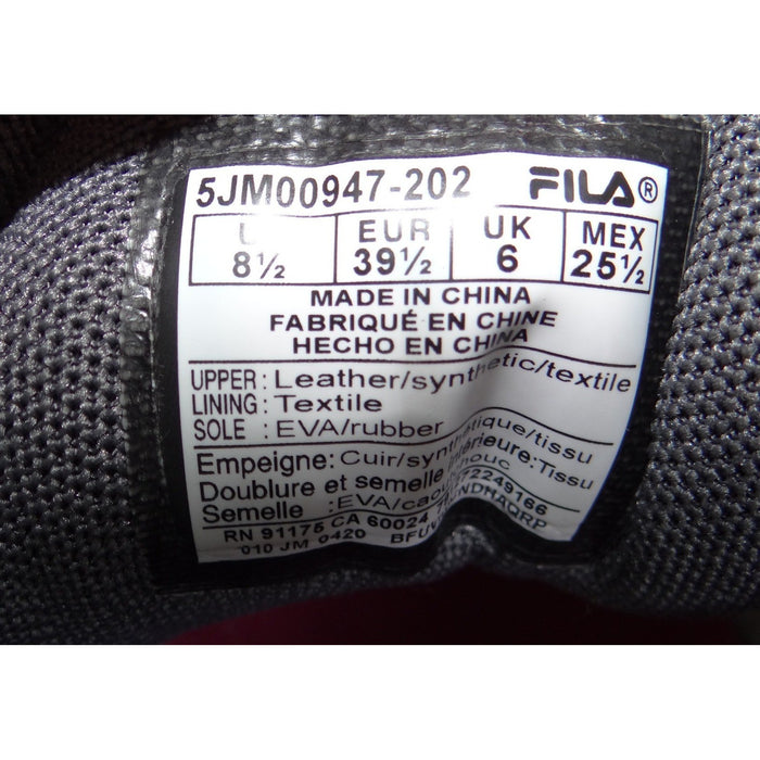 Fila Womens Grey Pink Leather Trail Running Shoes Sneakers 5JM00947 202 8.56