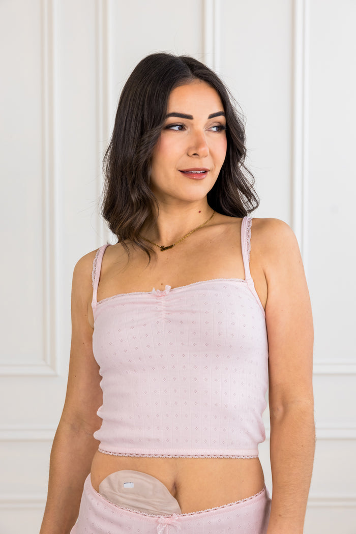LILUNDERWEAR Fiona Camisole Rose - lingerie détail