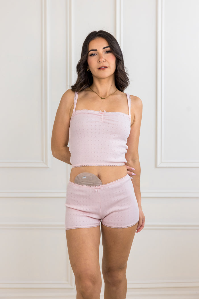 LILUNDERWEAR Fiona Short Rose - lingerie vue lifestyle