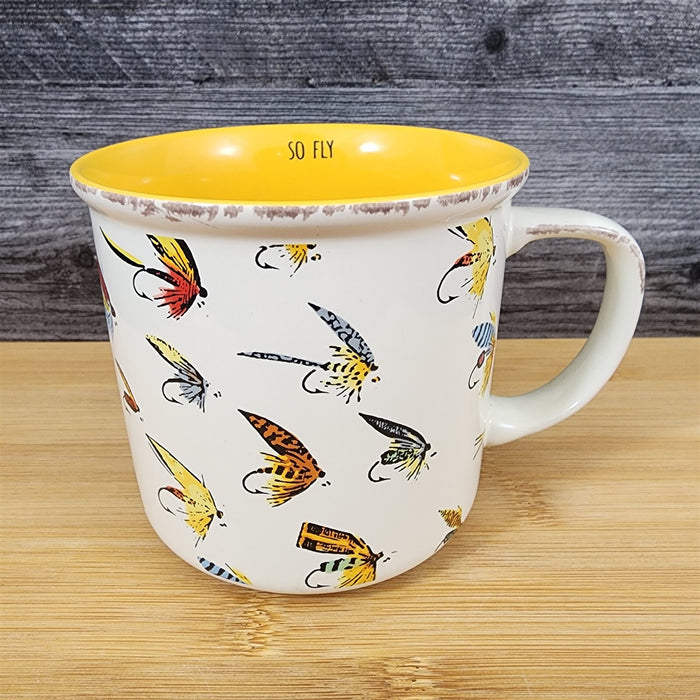 Fishing Lures Coffee Mug Ceramic Embossed Tea Cup Father’s Day Gift by Blue Sky