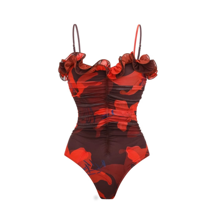 Flaura Tube Swimsuit - Red