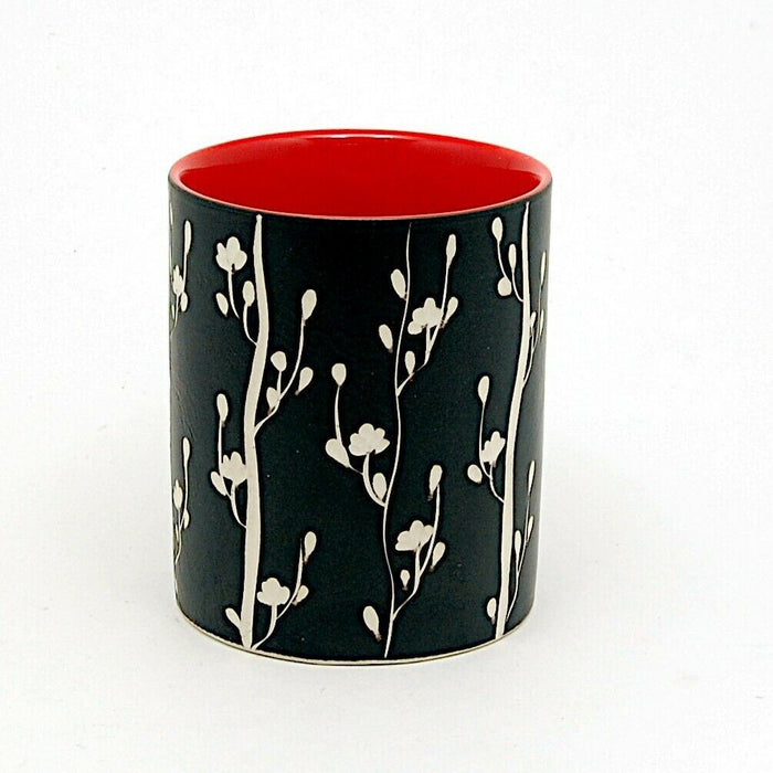 Floral Flower Plants Coffee Mug Cup in Black and Red Holds 11 ounce (266ml)