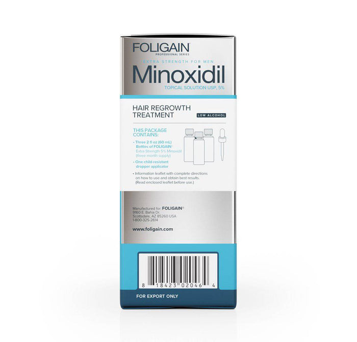 FOLIGAIN® Low Alcohol Minoxidil 5% Hair Regrowth Treatment For Men 6 Month Supply