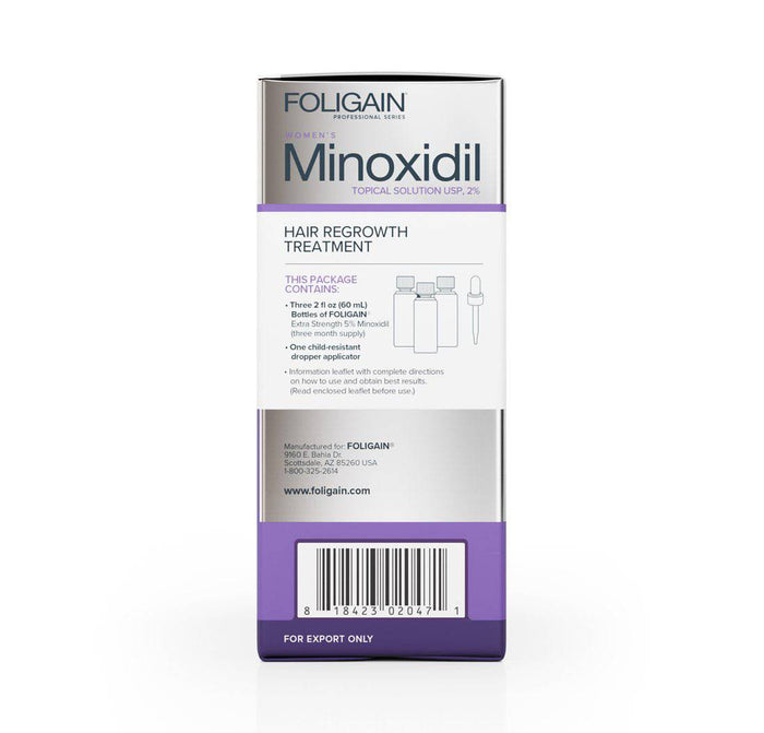 FOLIGAIN® Minoxidil 2% Hair Regrowth Treatment For Women 6 Month Supply