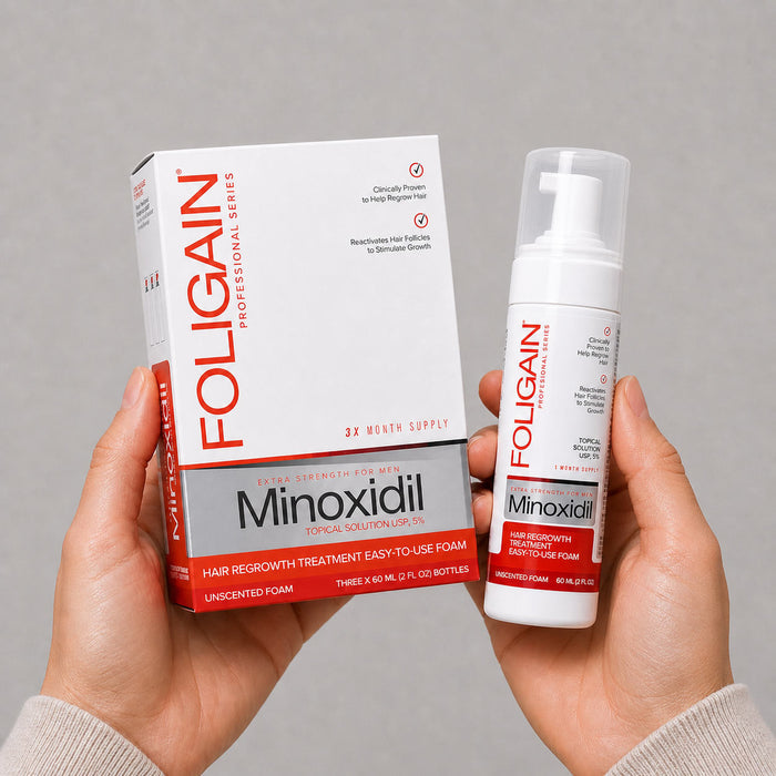FOLIGAIN® Minoxidil 5% Hair Regrowth Foam For Men 6 Month Supply