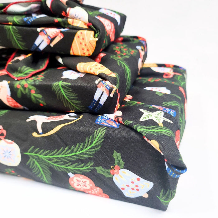 Waste Free Celebrations Folk Julepynt Furoshiki Gift Wraps - Set of 4
