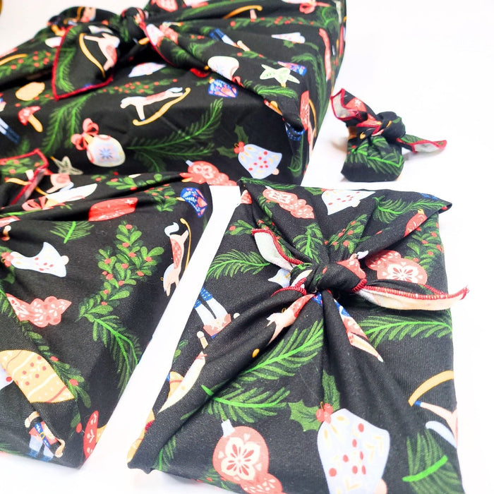 Waste Free Celebrations Folk Julepynt Furoshiki Gift Wraps - Set of 4
