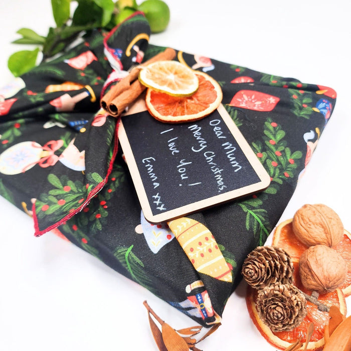 Waste Free Celebrations Folk Julepynt Furoshiki Gift Wraps - Set of 4
