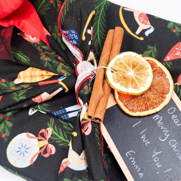 Waste Free Celebrations Folk Julepynt Furoshiki Gift Wraps - Set of 4