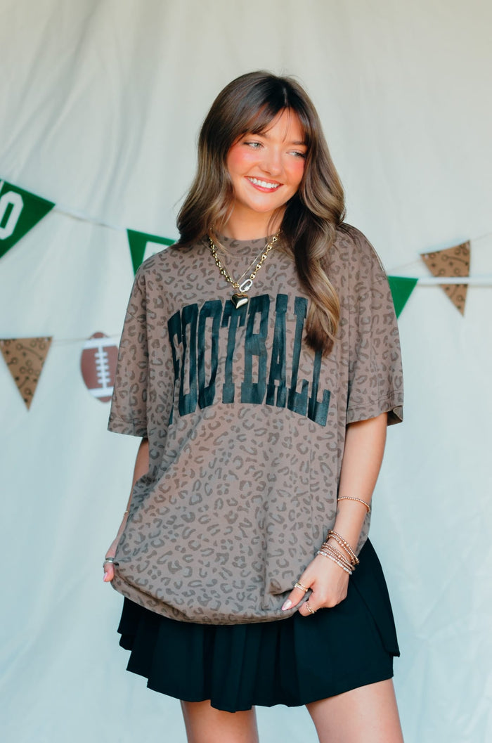 Football Brown Leopard Tee