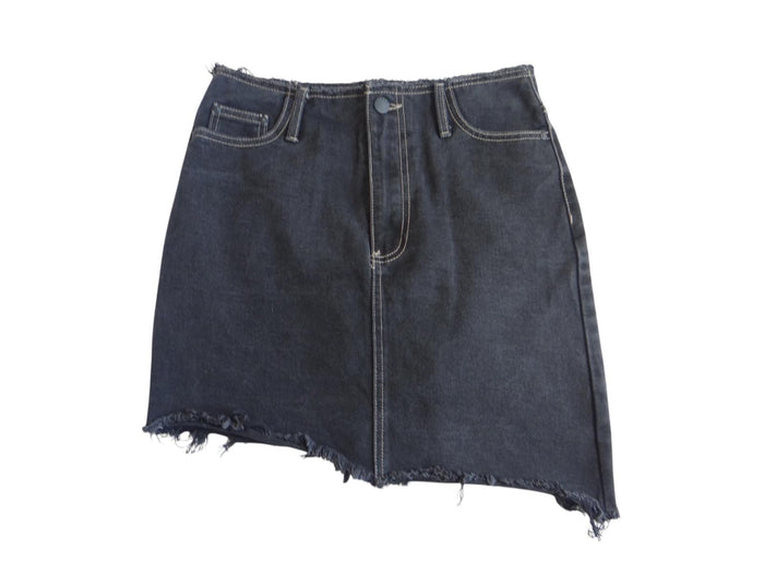 Forever 21 Distressed Black Denim Skirt0