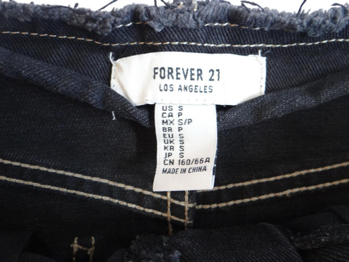 Forever 21 Distressed Black Denim Skirt1