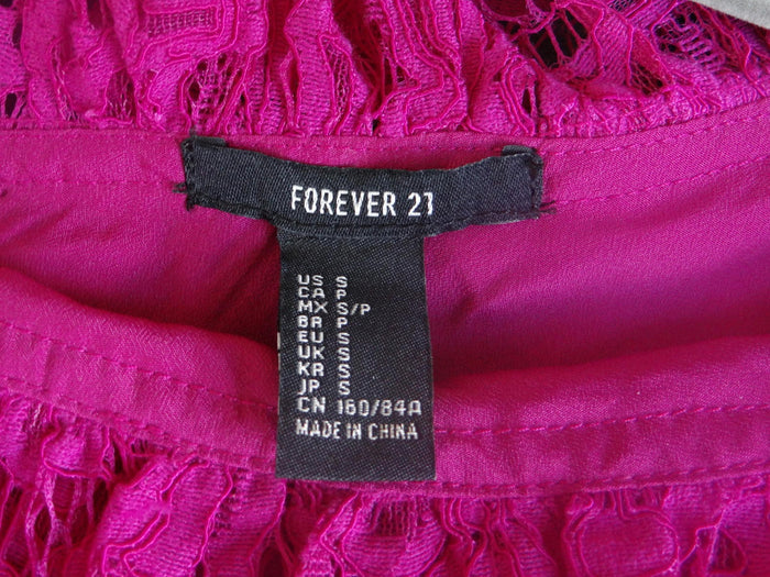 Forever 21 Off Shoulder Lace Dress   Vibrant Pink1