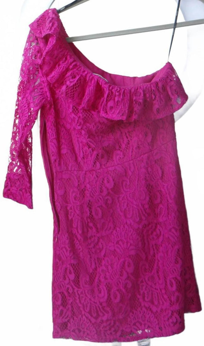 Forever 21 Off Shoulder Lace Dress   Vibrant Pink2