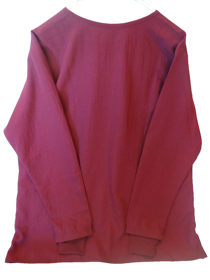 Four Stretch Women's Burgundy Button Front Medical Scrub Jacket XL2