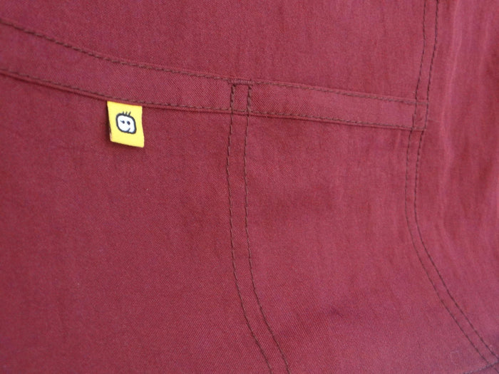 Four Stretch Women's Burgundy Button Front Medical Scrub Jacket XL3