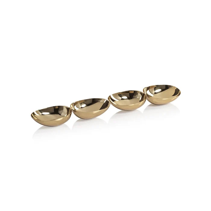 FOUR TIER NUT BOWL-POLISHED GOLD