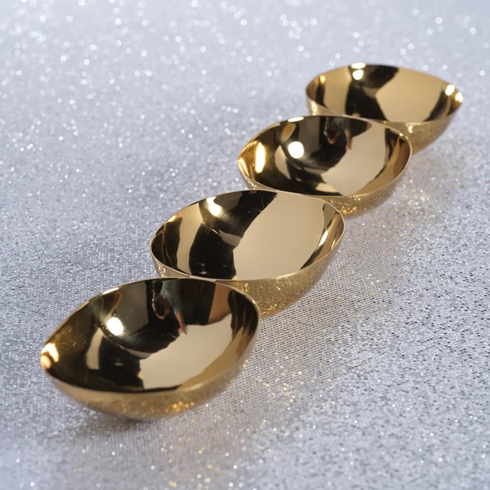 FOUR TIER NUT BOWL-POLISHED GOLD