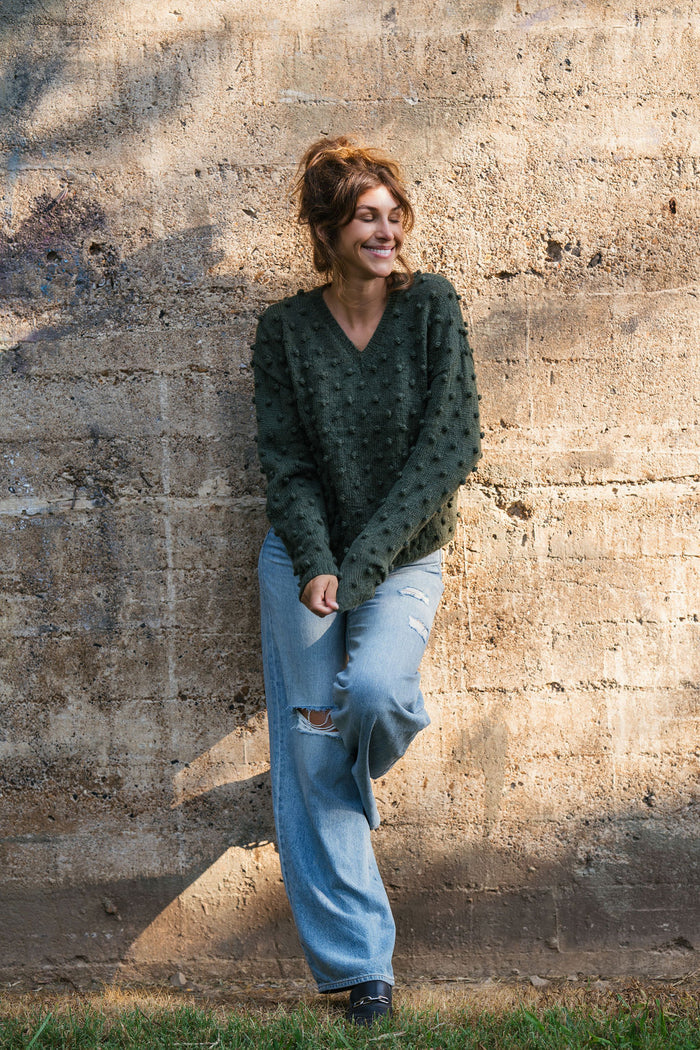 Francis Wool Sweater in Emerald