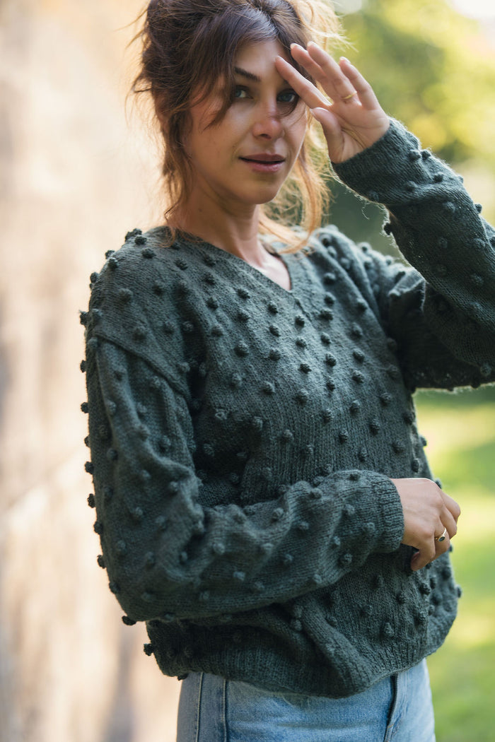 Francis Wool Sweater in Emerald