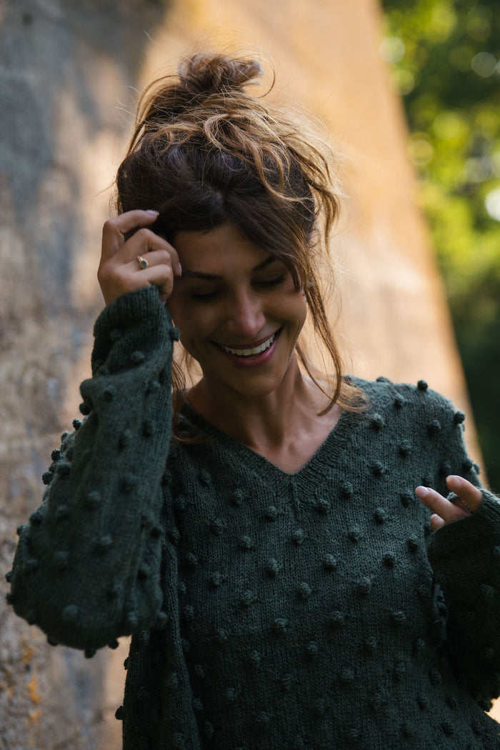 Francis Wool Sweater in Emerald
