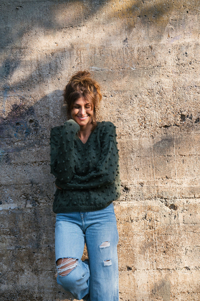 Francis Wool Sweater in Emerald