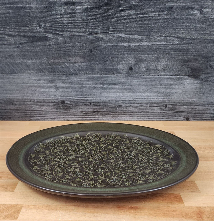 Franciscan Madeira Brown Oval Serving Platter 13.5" Floral Green US TV Stamp Vtg