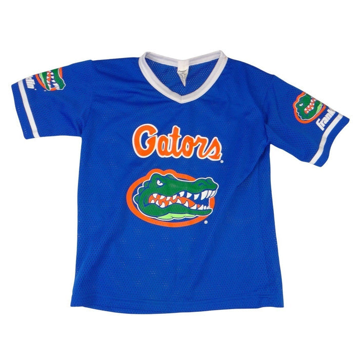 Franklin Florida Gators Mesh Jersey Youth Medium Blue V Neck Short Sleeve Logo0
