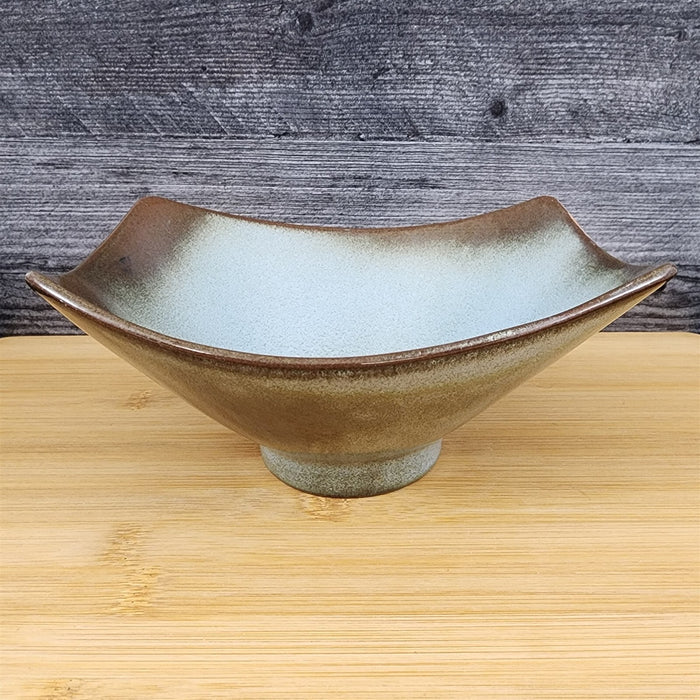 Frankoma Plainsman Woodland Moss Rice Bowl Rectangular Blue Brown Green Pottery