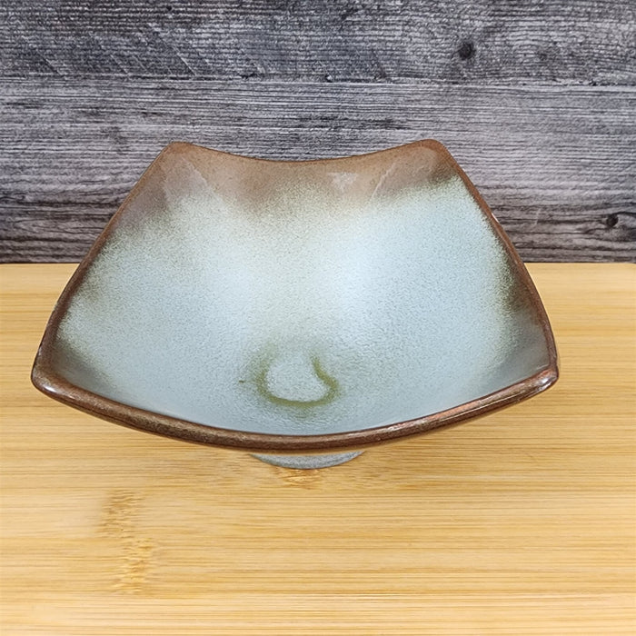 Frankoma Plainsman Woodland Moss Rice Bowl Rectangular Blue Brown Green Pottery