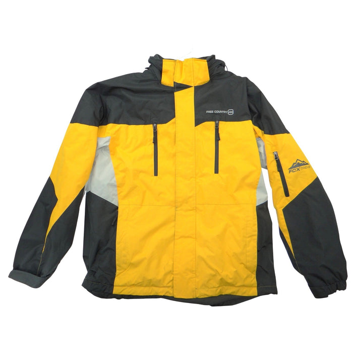 Free Country FCXtreme Mens Yellow Grey Hooded Ski Jacket Fleece Lined Small0