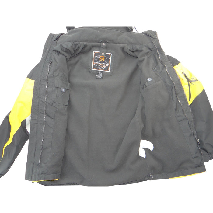 Free Country FCXtreme Mens Yellow Grey Hooded Ski Jacket Fleece Lined Small1