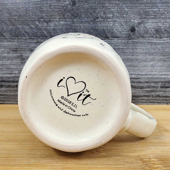 French Bulldog Coffee Cup Classy Sassy Dog Mug Blue Sky Ceramic Embossed 16 oz