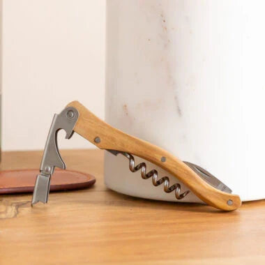 FRENCH DRY GOODS OLVEWOOD CORKSCREW IN LEATHER POUCH