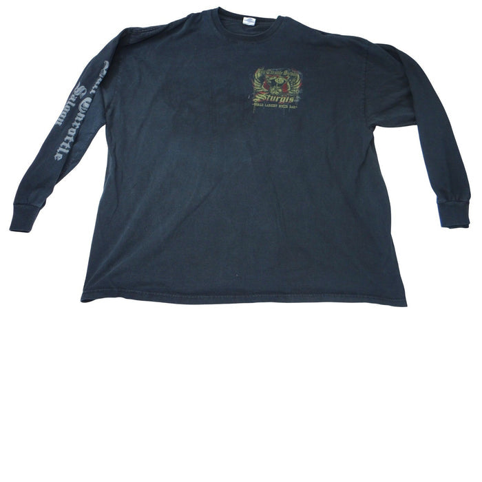 Full Throttle Saloon Sturgis Biker Graphic Long Sleeve T Shirt Black Mens 3XL0
