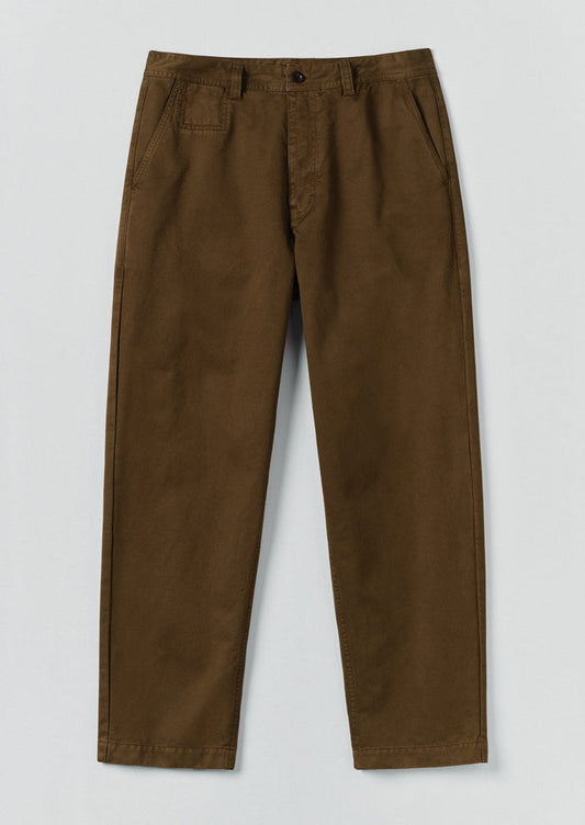 Garment Dyed Cotton Twill Trousers | Bronze