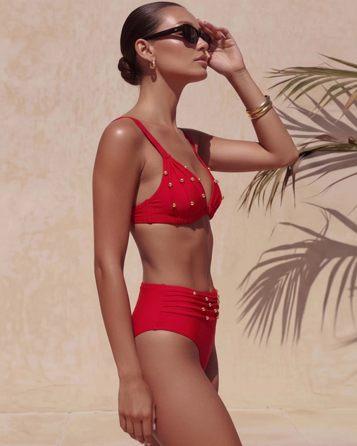 Garnet Glow Bikini  - Red